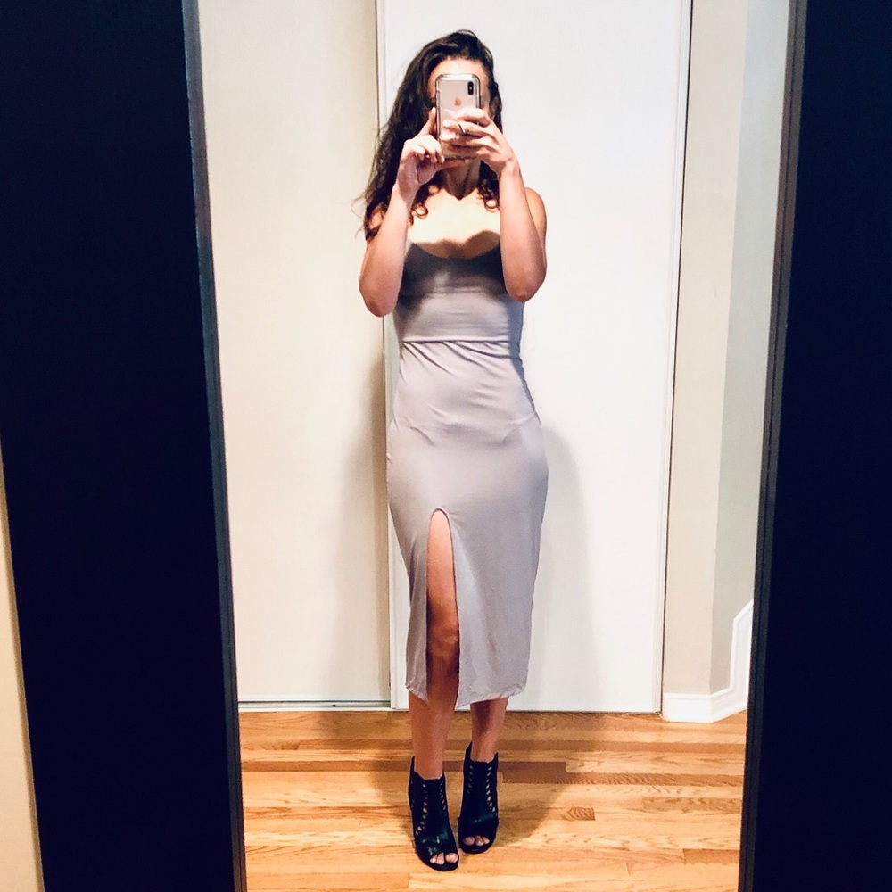 Solemio Side Slit Dress